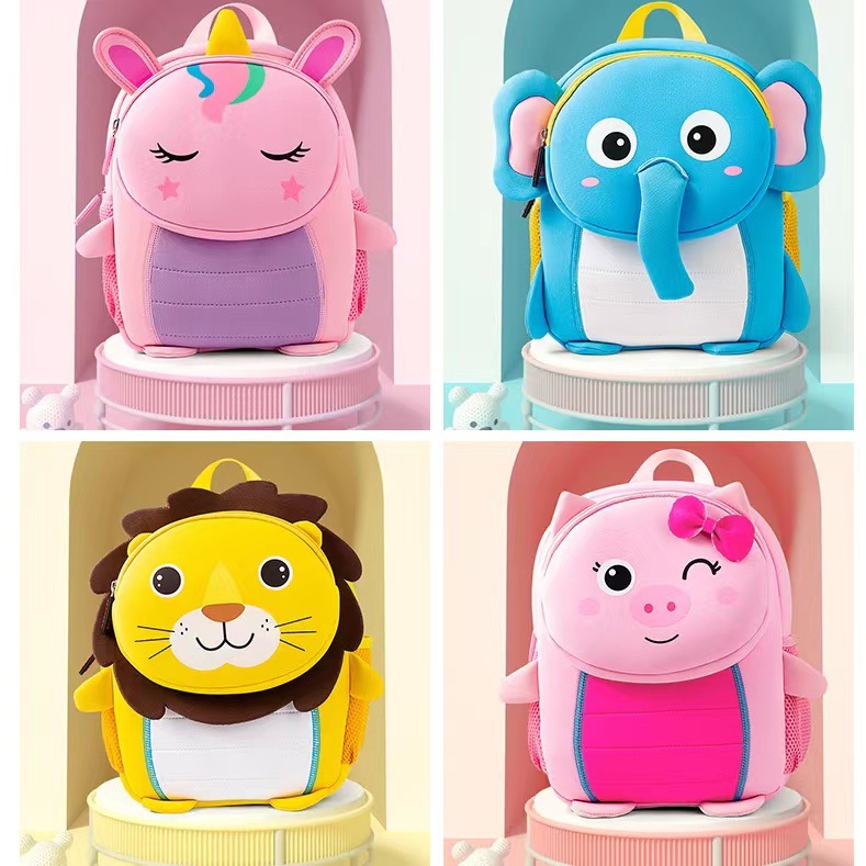 3D cartoon children's school bag, kindergarten dual shoulder bag, water-resistant children's bag, factory direct sale, cute backpack
