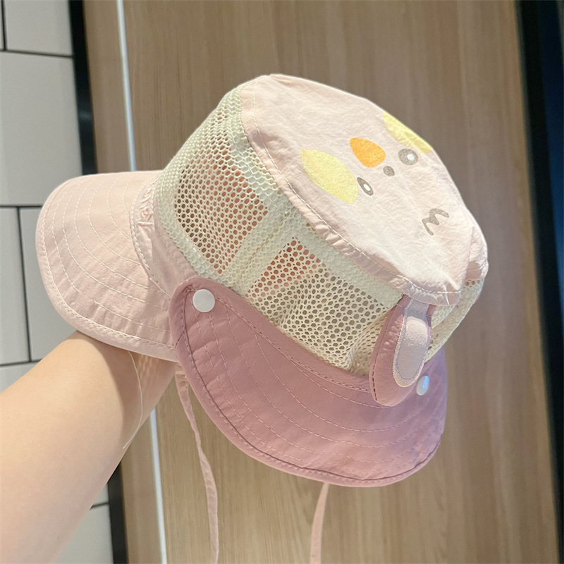 Sombrero de protección solar para niños, red completa de verano, chal de aleros grandes, sombrero para el sol para niñas, bebé transpirable, sombrero para el sol para niños, sombrero para pescador