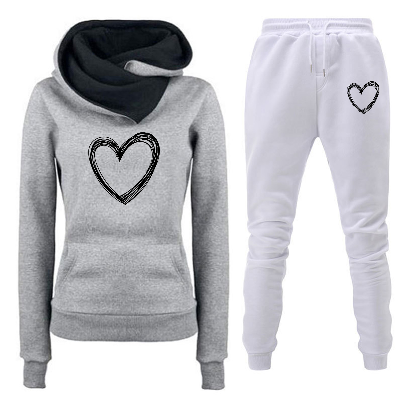 Comercio exterior transfronterizo Otoño e Invierno Nuevo traje de ropa deportiva con capucha y forro polar pantalones de suéter de mujer ropa de mujer al por mayor image 7