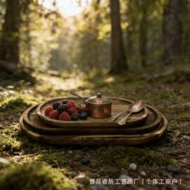 现货木质椭圆形餐盘牛奶面包早餐盘茶具茶杯托实木茶水盘甜品托盘