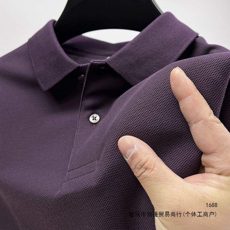Simple solid color men's polo shirt, 100% piqué cotton short-sleeved T-shirt, men's summer new style, collared top.