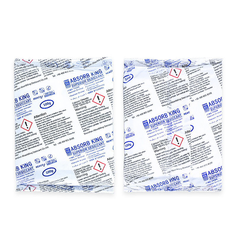 100g de cloruro de calcio de doble capa desecante adsorción de electrones para prendas de vestir sin infiltración inversa y sin DMF