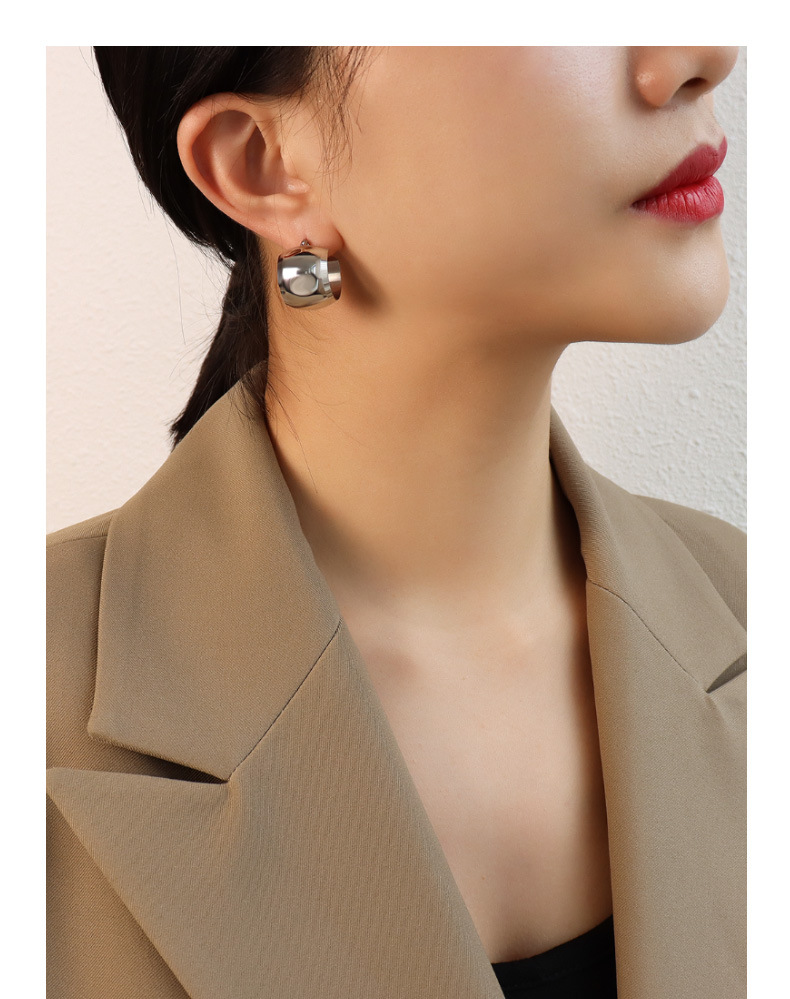 French Simple Style Ball C-shaped Earrings display picture 9