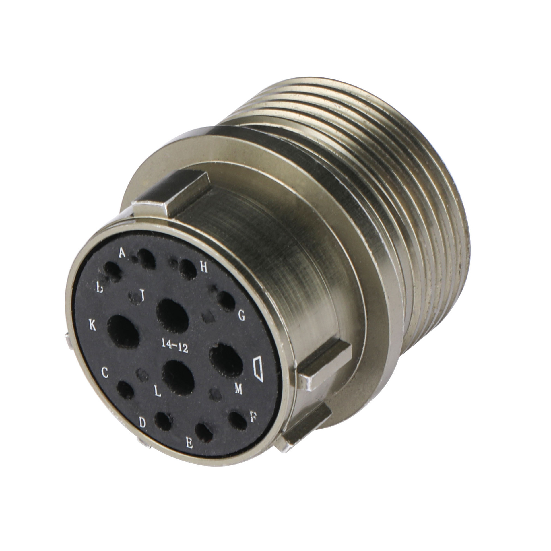 圆形12P安装孔直插头防水工业连接器大电流用于机器手臂设备