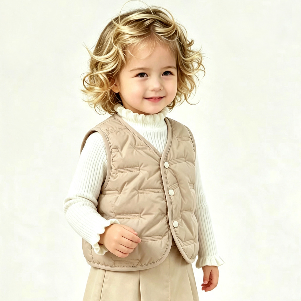 2026 New Children's Cotton Vest Round Neck Sweatshirt Baby Wearable Cotton Vest Thick Sweatshirt Autumn and Winter Cotton Clothing