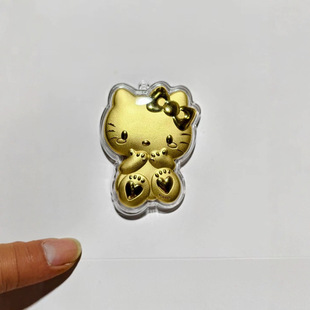 Pure Gold 999Kt Cat Pendant Gift Three-Dimensional Hello Kitty Phone Charm Keychain Wholesale Gift