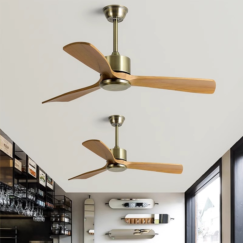 Nordic Style Ceiling Fan Lamp Restaurant Bedroom Variable Frequency Fan Living Room Smart Small Ceiling Fan Lamp Manufacturer Cross-Border