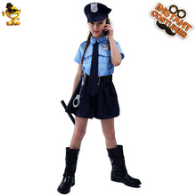 万圣节儿童装扮服装 cosplay 可爱警察制服女童修身连体长袖警裙