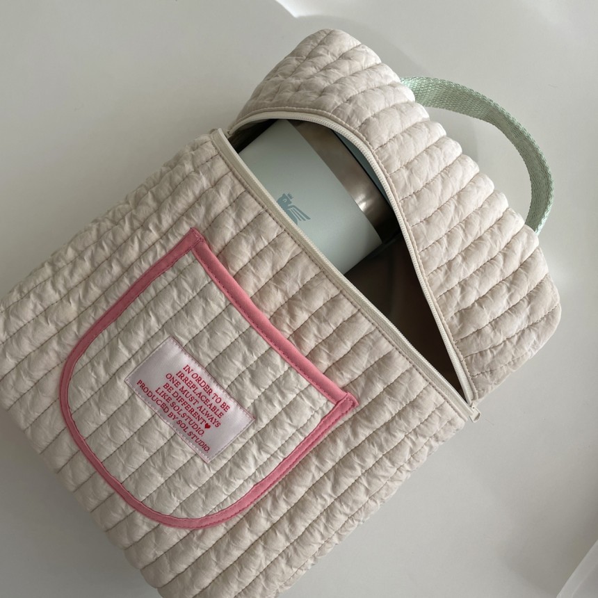 Corea del Sur ins momia bolsa acolchada bolsa de almacenamiento de pañales bordado colgando cochecito cremallera bolsa de almacenamiento de pañales portátil