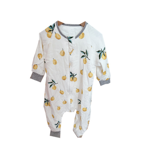 Autumn and winter new bamboo cotton six-layer split-leg pajamas for infants and toddlers anti-kick quilt newborn baby anti-jump one-piece sleeping bag