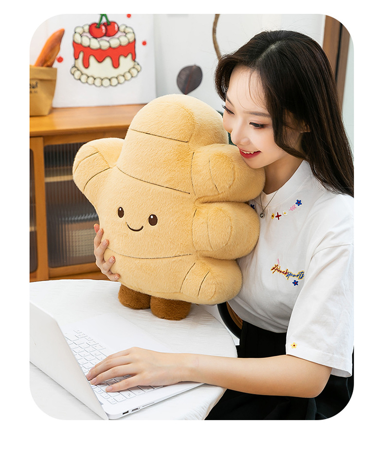 Cute Ginger Stuffed Toy Pillow New Creative Doll Soothing Doll Cartoon Cute Simulation Food Doll