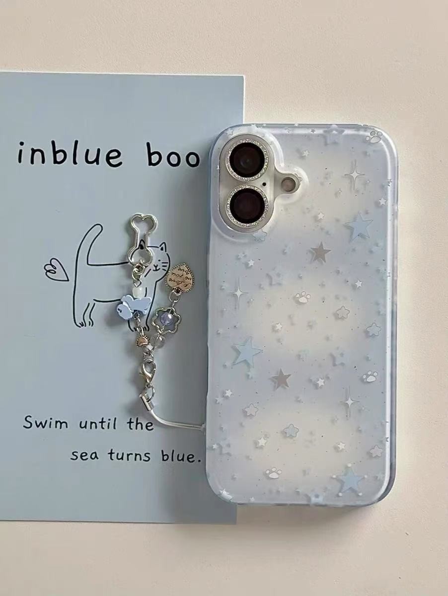 Nicho ins gradiente estrella azul para iphone16ProMax funda para teléfono móvil 13 Apple 15 chica 14P coreano