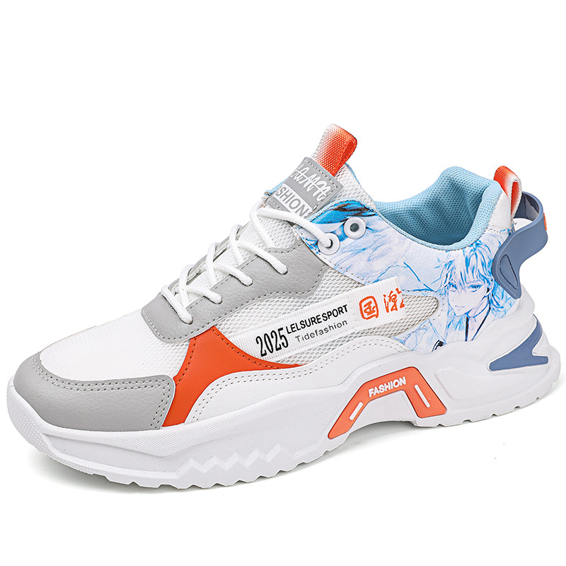 Zapatos de papá para hombres 2024 primavera nuevos zapatos de hombre en línea popularidad de los zapatos de moda, zapatos deportivos de altura de suela gruesa juvenil