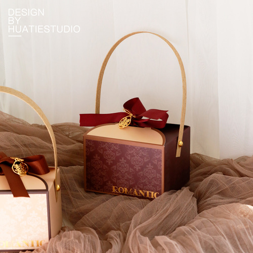 New style hand-held wedding candy box, wedding candy box, candy bag, party favor, return gift, empty box