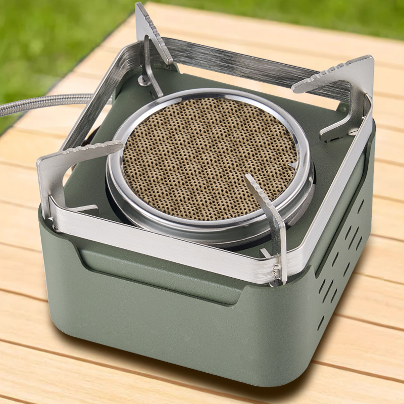 Casserole à thé transfrontalière, bouilloire pour barbecue, ustensiles de cuisine de camping, mini réchaud à gaz portable haute température_voghion.com