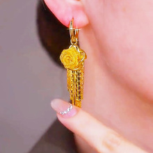 花朵流苏耳环女轻奢新款时尚高级感耳扣气质精致百搭耳饰饰品批发