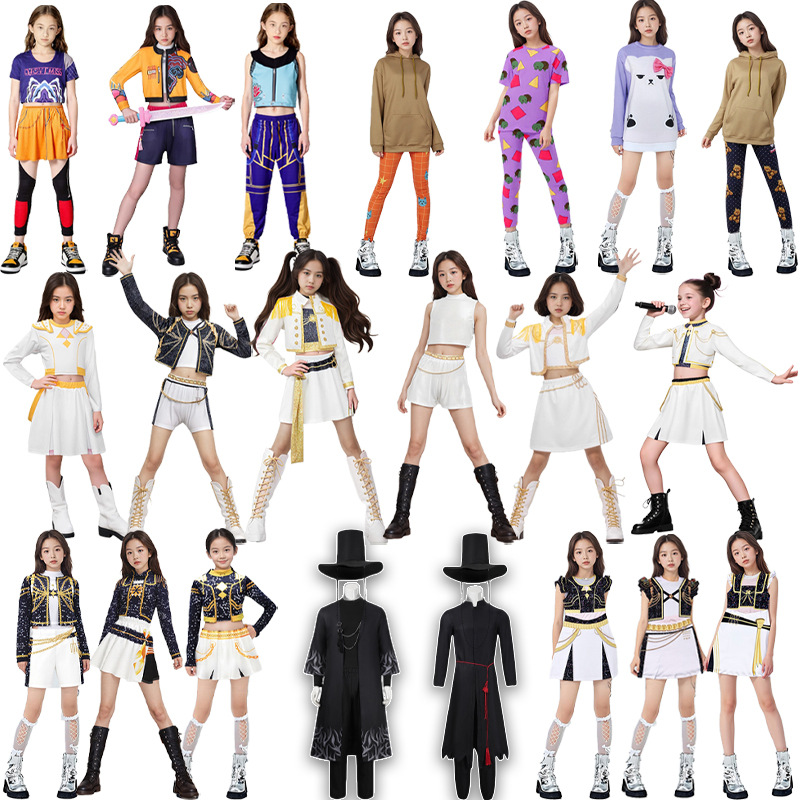 K-Pop Hunter Cosplay Costume Rumi Zoy Mirasga Boys and Girls Group Performance Costume Children's Performance Costume