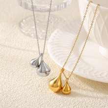 韩国博主同款水滴吊坠项链女新款简约温柔时髦百搭长款毛衣链项链