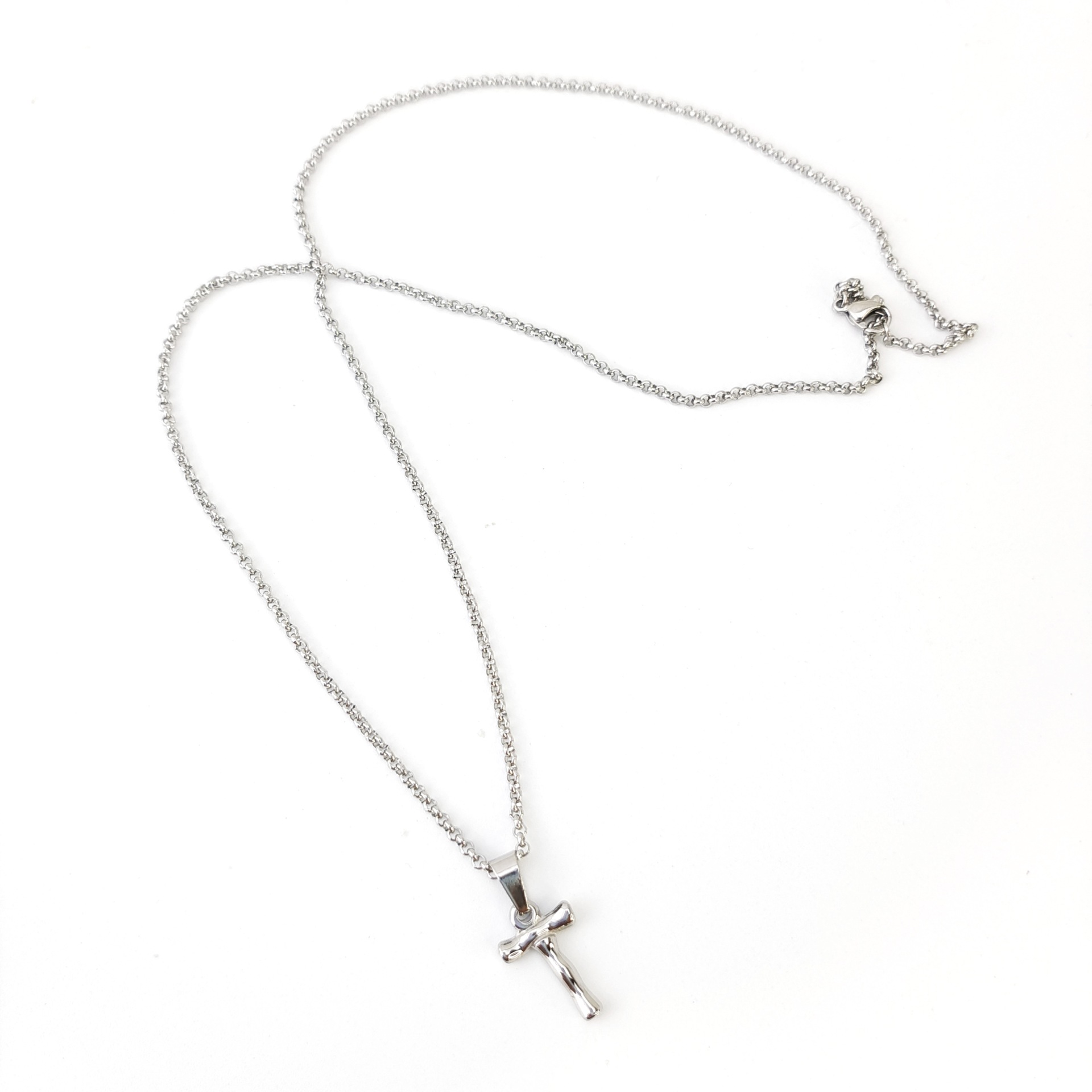 Simple Style Letter Titanium Steel Polishing Pendant Necklace Colorza_colorza_6