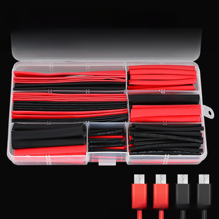 Factory direct selling 150PCS box, environmentally friendly thermal shrinking tube red and black thermal tube combination, heat shrinkable insulating sleeve