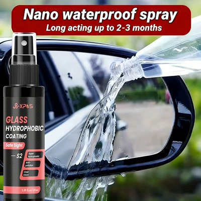 rain, and features a hydrophobic coating, Automotive glass defogging agent
