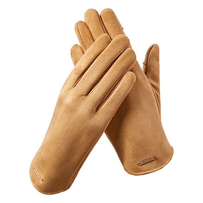 Guantes térmicos de gamuza para hombres y mujeres guantes de lana al aire libre a prueba de frío otoño e invierno guantes de pantalla táctil