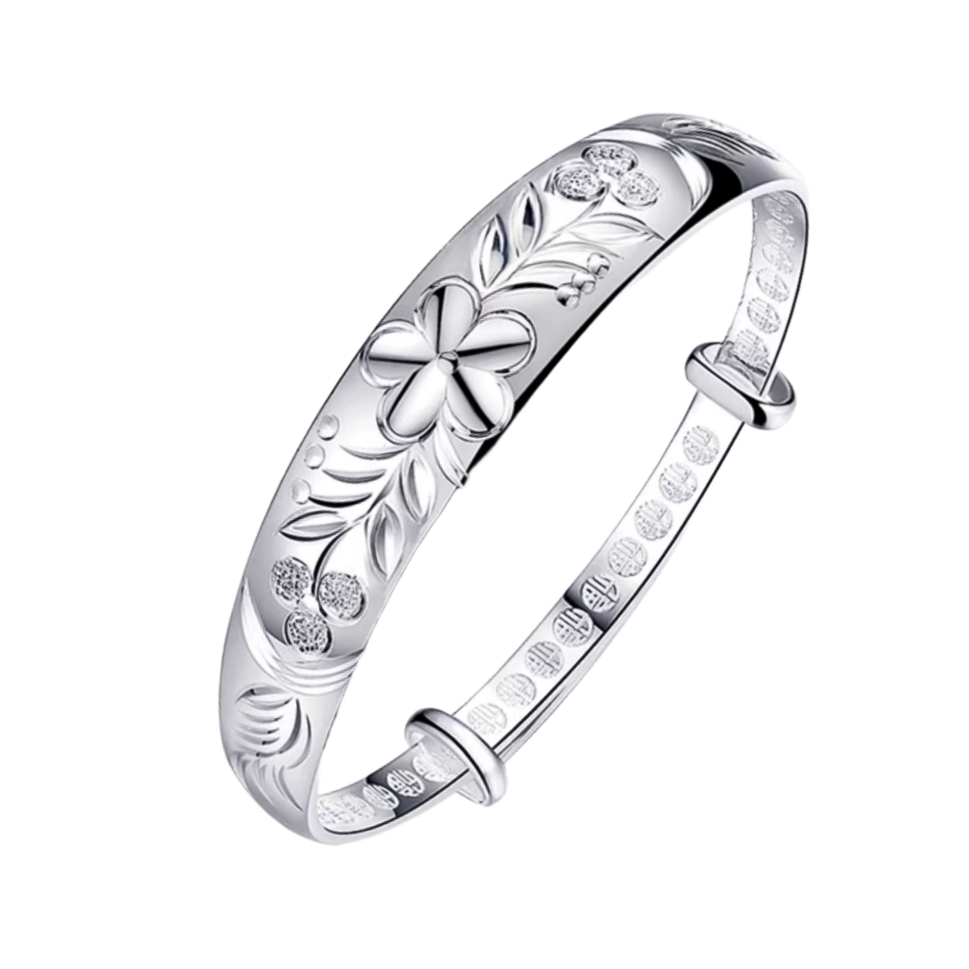 Ethnic silver bracelet, ethnic style