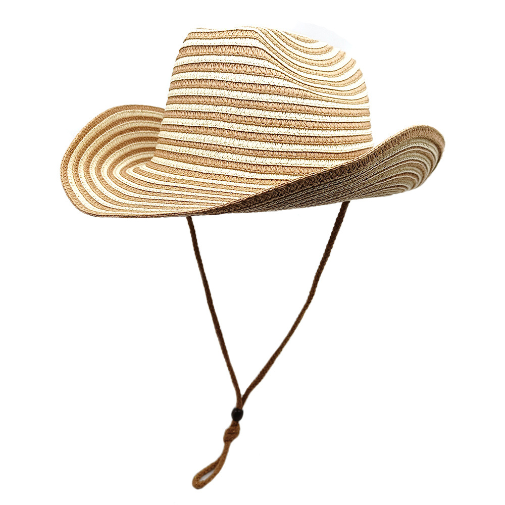 700g Weight Straw Hat Hats Type Daily Occasion Straw Material Stripe Pattern Summer Season Unisex Gender Vintage Style, Vacation Style Crimping Rim Unisex Vintage Style Vacation Stripe Crimping Straw Hat 4