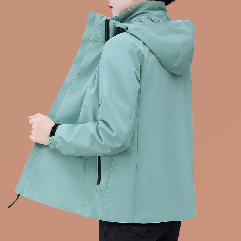 Chaqueta de pájaro carpintero mujer 2026 nuevo otoño invierno 3 en 1 desmontable de terciopelo grueso a prueba de viento chaqueta deportiva