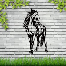 金属马墙艺术马家居装饰墙标志野生动物马爱好者礼物农舍墙装饰