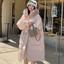 羽绒棉服女2022年新款韩版时尚宽松显瘦设计感小众冬季中长款外套