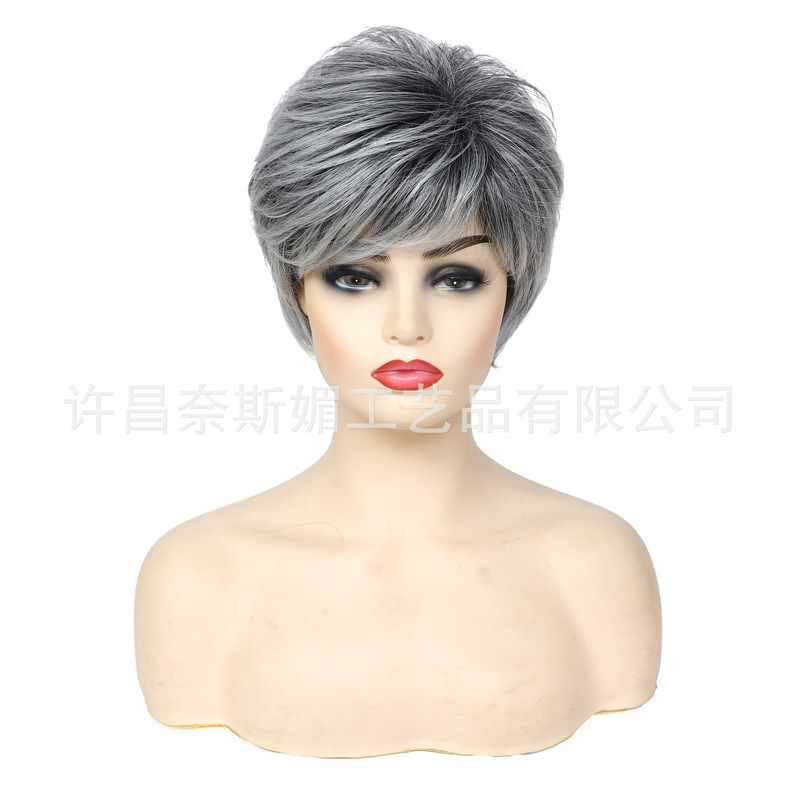 Amazon TEMU European and American Cross-border Short Elf Cut Wig Ladies Full Wig Rose Net Factory Wholesale