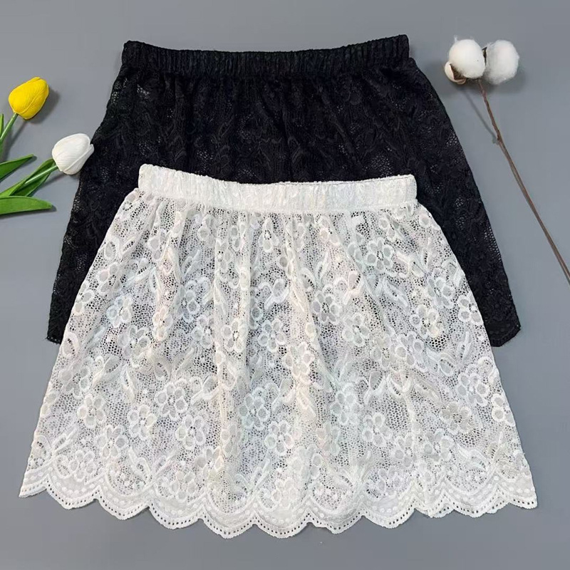Women's Lace Base Skirt with Sweater Fake Hem to Cover Hip Small Fart Curtain Women's Lace Base Skirt with Sweater Fake Hem to Cover Hip Small Fart Curtain
