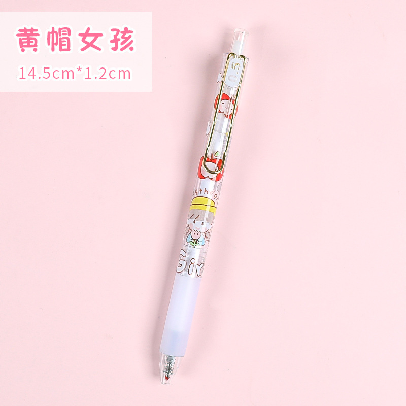 Lindo de dibujos animados Push Ins estilo de gran capacidad de estudiante universitario Oficina escritura pluma tarea pluma gel pluma rotulador
