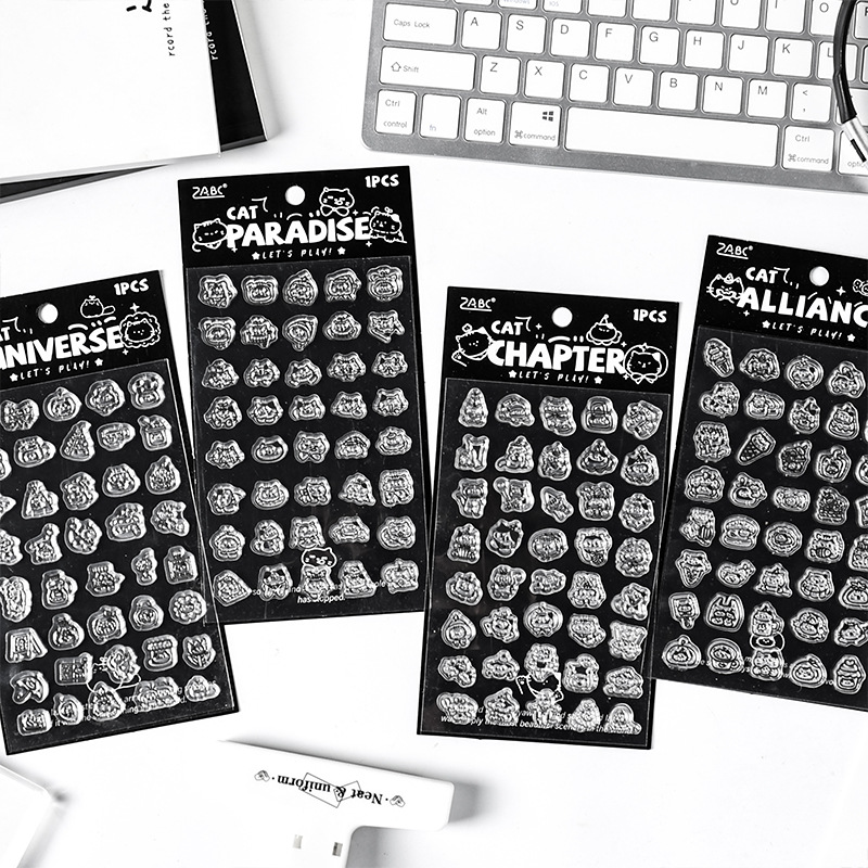 Miao Ming ataca temas gatos de dibujos animados sello de silicona transparente impermeable transfronterizo cuentas de mano diy sello de dibujos animados decoración