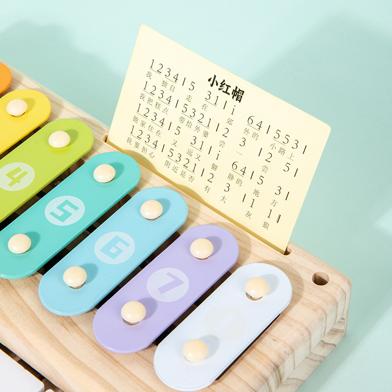 8音ハンドノックピアノツーインワン音楽おもちゃベビーノック木琴1-3歳幼児子供楽器小型ピアノ|undefined