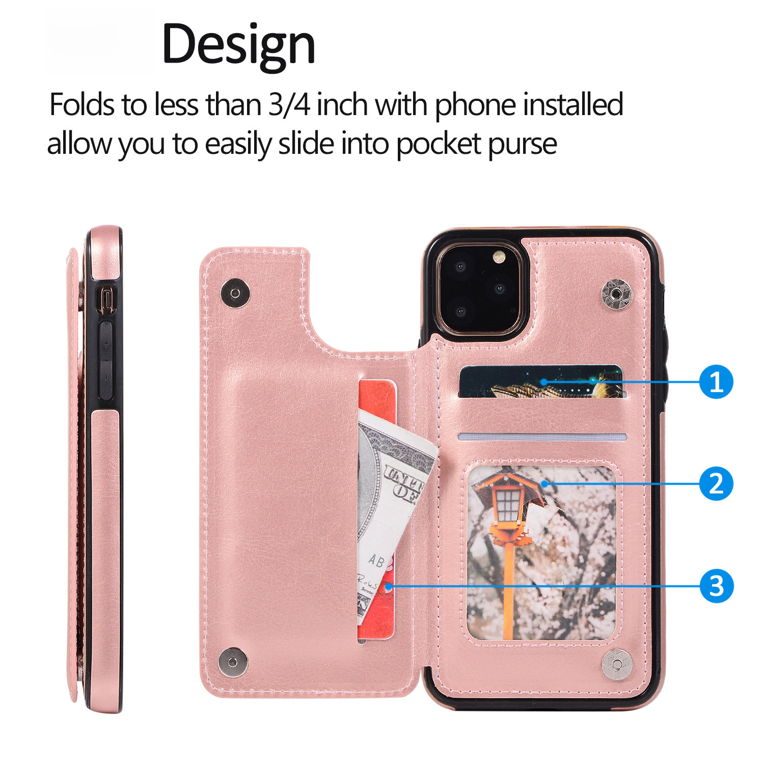 For iPhone14 15 Mobile Phone Leather Case  13 Pro Crazy Horse Pattern Protective Case Samsung A55 Mobile Phone Case_voghion.com
