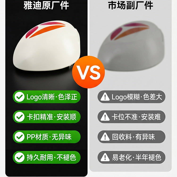 Thickened Electric Scooter Backrest Decorative Shell Original Yadea Taotao Plus Little Golden Rat Backrest Shell Genuine Accessories