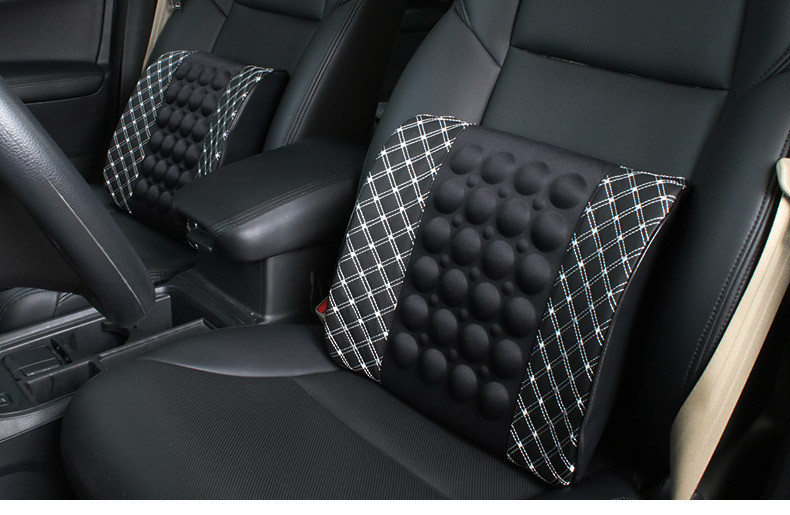 Car Massage Lumbar Support Electric Lumbar Pillow Car Lumbar Cushion Seat Back Lumbar Support Four-Season Car Lumbar Support Cushion