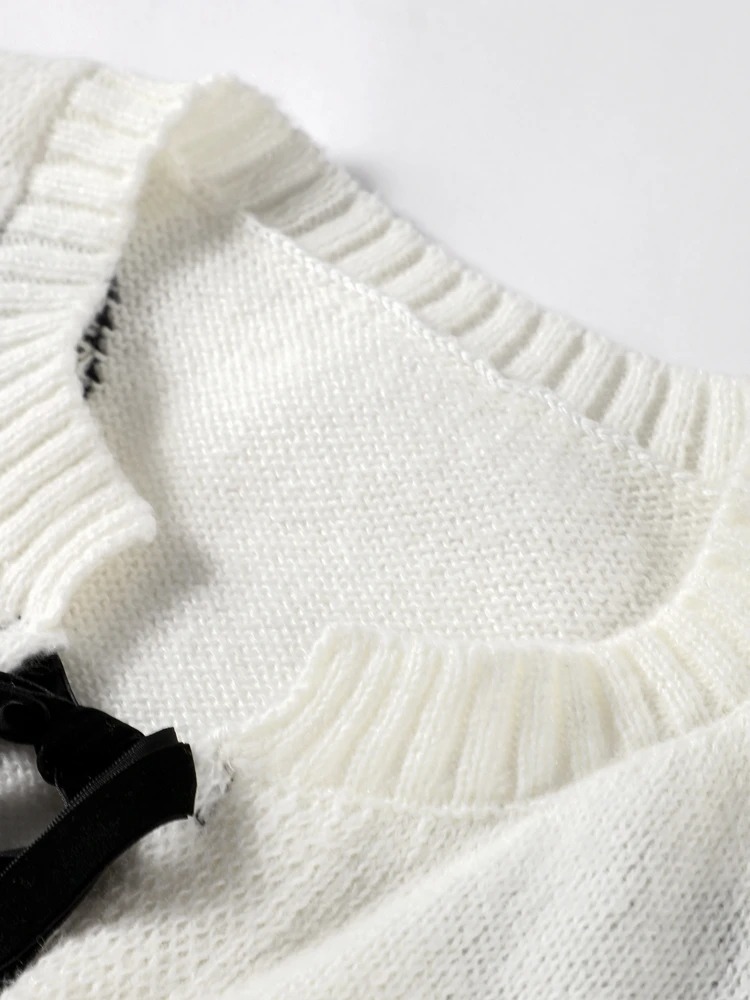 Bow Knot Pattern Wholesale Women's Elegant Bow Knot Long Sleeve Sweaters & Cardigans
