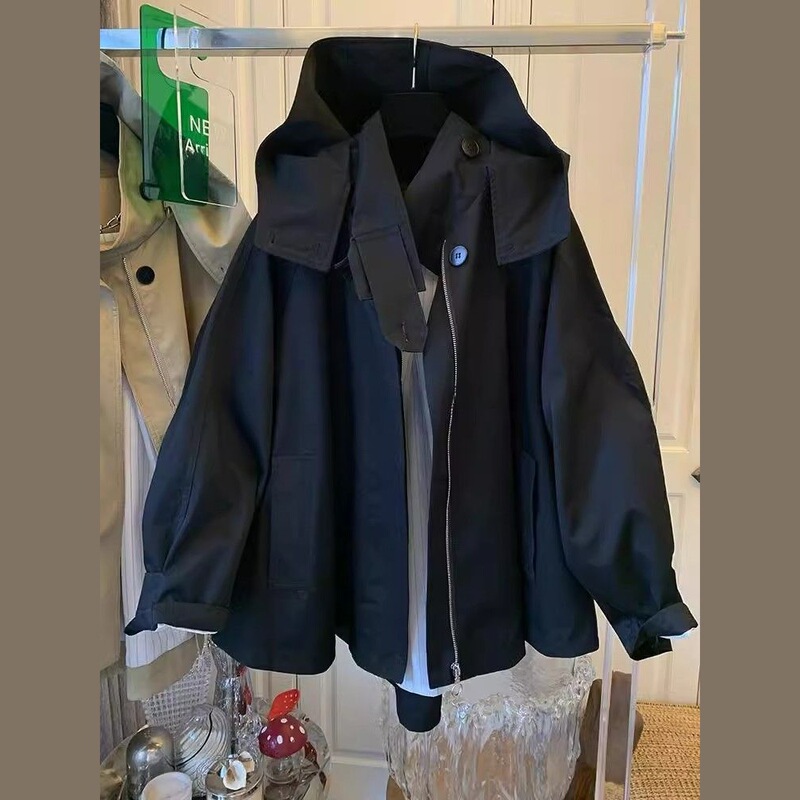 欧货中长款工装外套女春秋小个子高级感宽松冲锋衣休闲韩版夹克潮|undefined