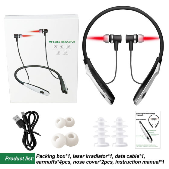 Hanging neck nasal ear laser irradiation instrument 650nm laser light wave instrument physiotherapy instrument
