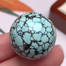 天然原矿绿松石大圆珠 瓷度高网花均匀料子细腻做工圆润饱满大气S