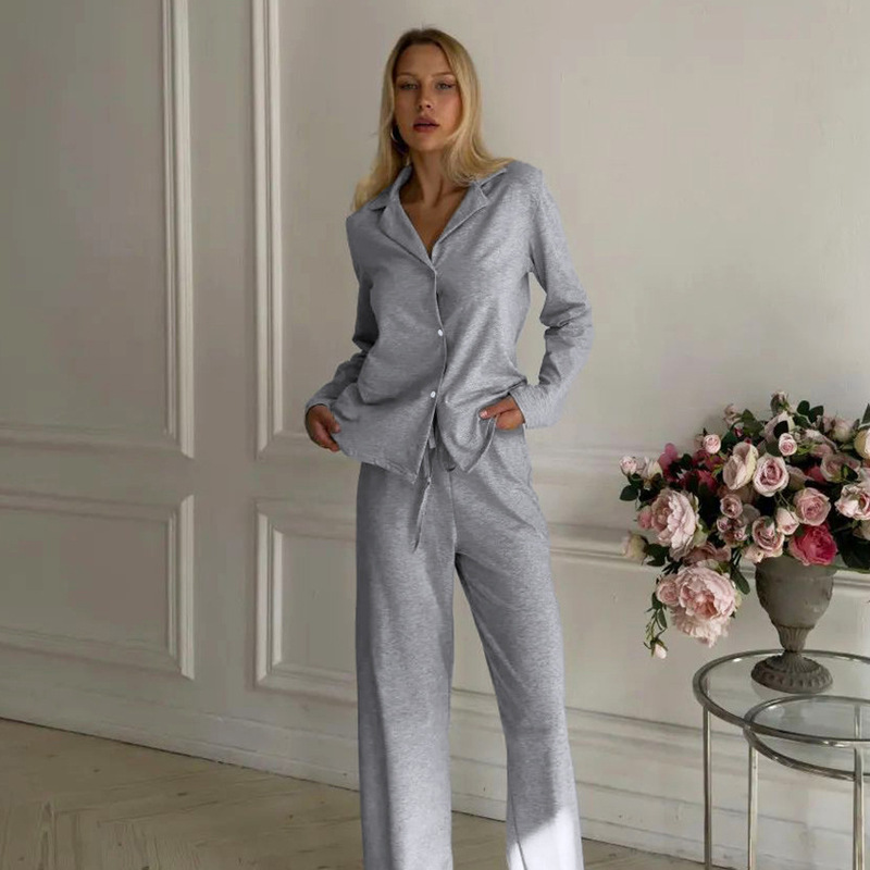 2025 Cross-Border Pajamas for Women, Autumn and Winter Long-Sleeved Pants Two-Piece Set, Milk Silk Soft European and American Style Home Clothes