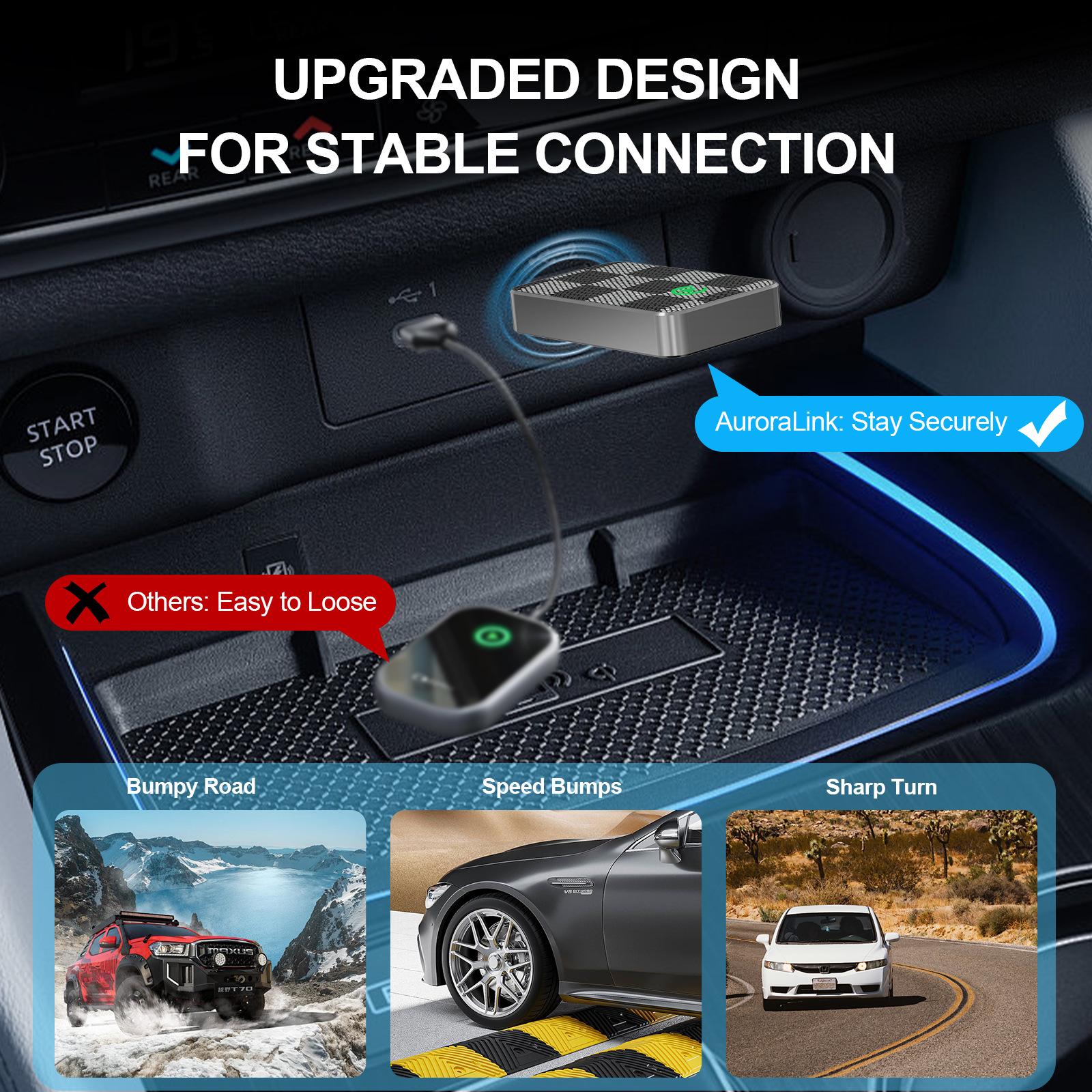 Cross-Border Smart Carplay Box Car Converter Android Auto Wired to Wireless Car-Machine Interconnection