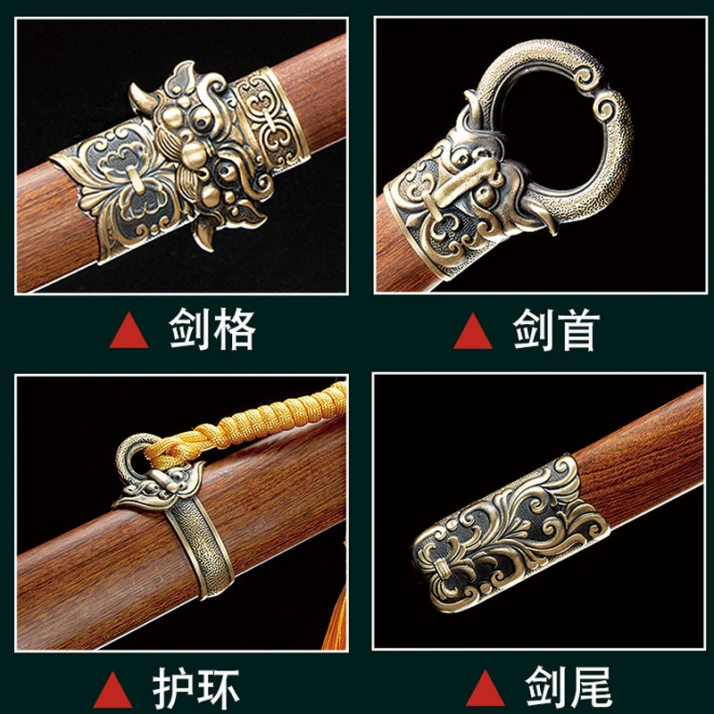 龙泉将器 Tang sword sword, one piece forged pattern steel long sword, real sword collection, film and television props, unedged