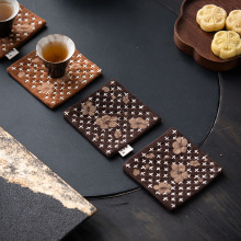 梅花烧花扎染茶席植染双面棉麻干泡席小号茶垫杯垫茶桌防水茶布垫