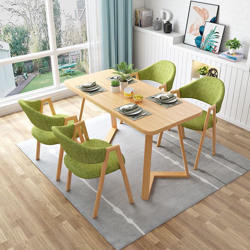 Mesa de comedor nórdica, mesa de comedor rectangular moderna y simple para casa pequeña