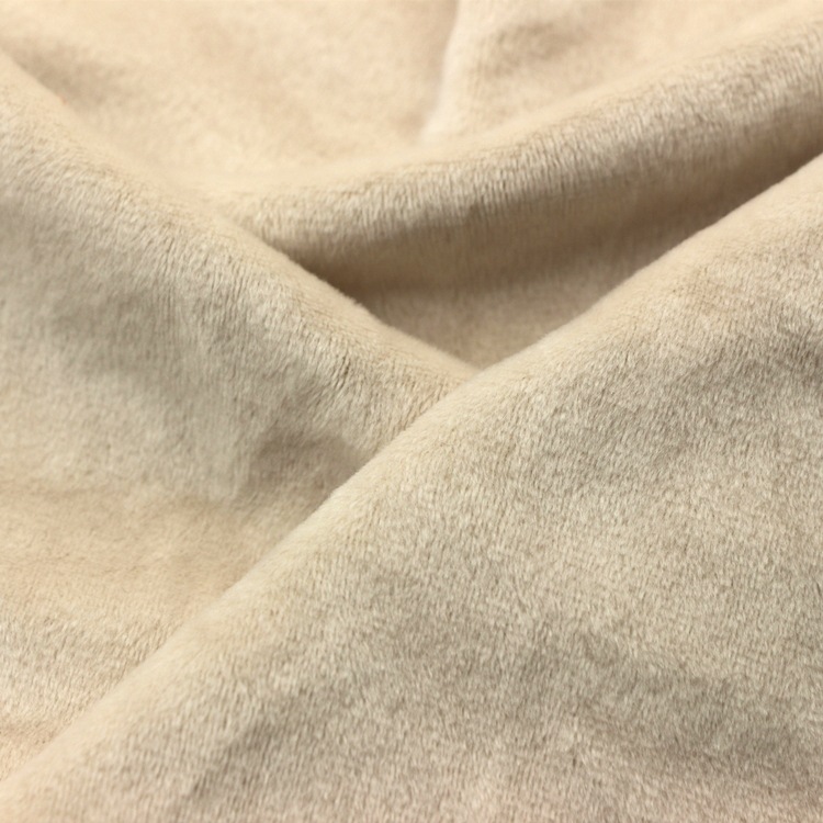 双面氨纶超柔短毛绒面料针织经编素色弹力氨超双面超柔短毛绒布料