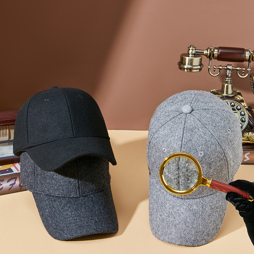 2024 wool woolen plus size baseball cap Korean style plus fleece duck cap spring and summer men's middle-aged and elderly warm hat